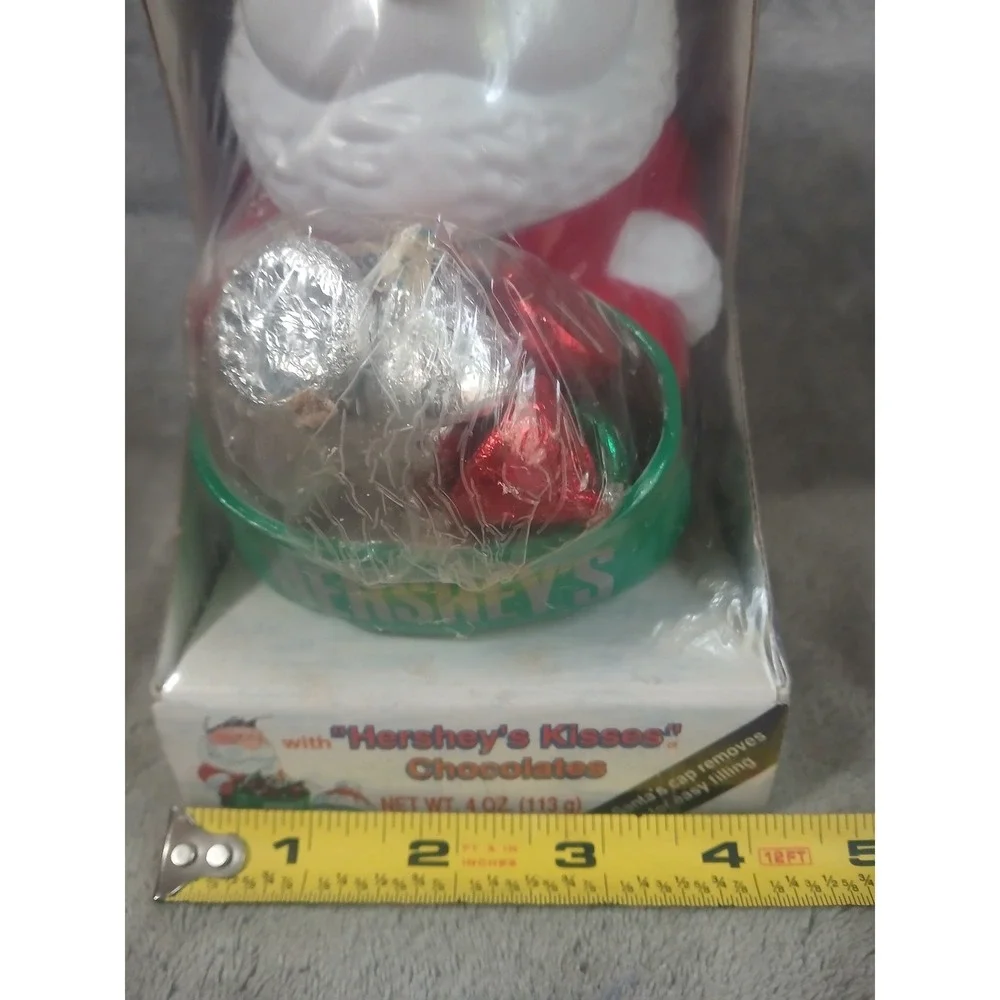 Vtg 1994 Hersheys‎ Santa Candy Dish Sealed with Kisses Christmas Figurine READ
